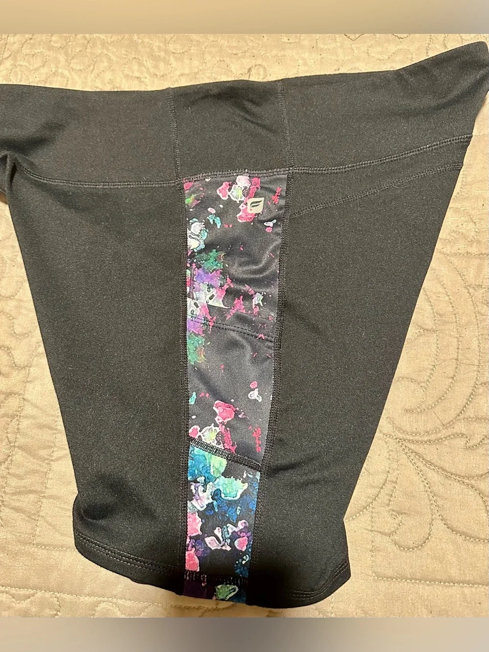 Fabletics Black Mid-Rise Bike Shorts